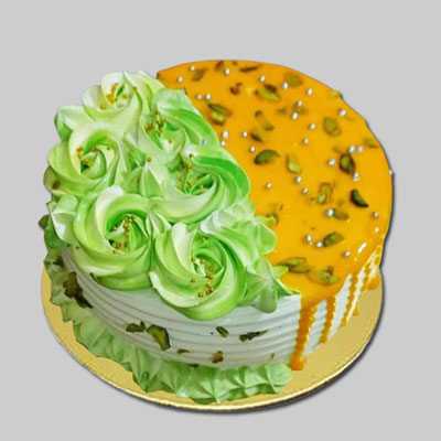 "Round shape Pista cake - 1kg - Click here to View more details about this Product